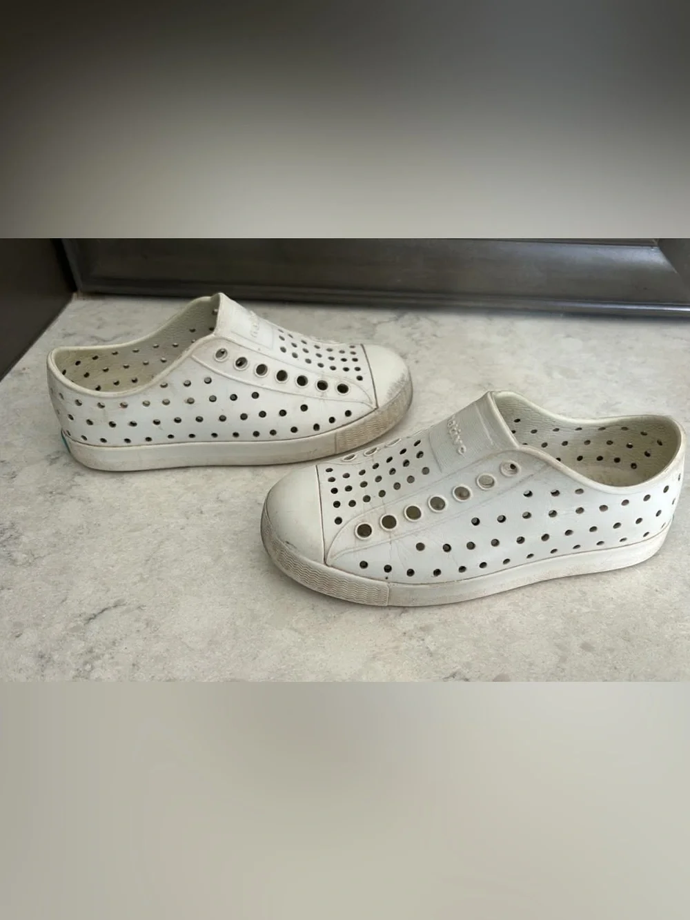 Native Shoes Kids White Slip-On Perforated Water Shoes